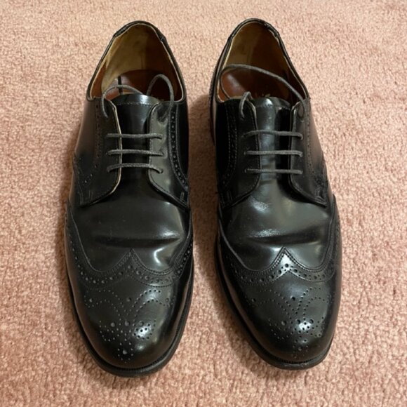 Dacks Black Leather Dress Shoe - Picture 1 of 6